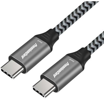 USB-C kabel ( USB 3.2 GEN 2, 3A, 60W, 20Gbit/s ) bavlněný oplet, 0,5m