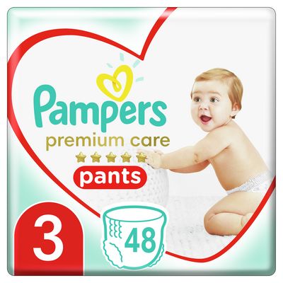 Pampers Plenkové Kalhotky Premium Care Velikost 3, 48 Kusů, 6kg-11kg