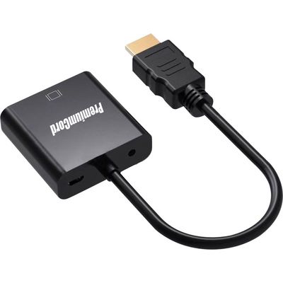 PremiumCord Převodník HDMI na VGA se zvukem 3,5mm stereo jack - černý