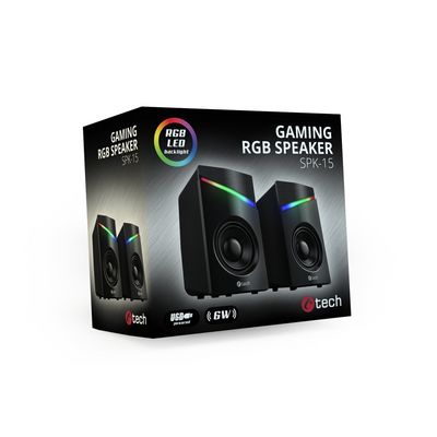 C-TECH SPK-15, 2.0, RGB, černé