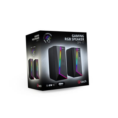 C-TECH SPK-17, 2.0, RGB, černé