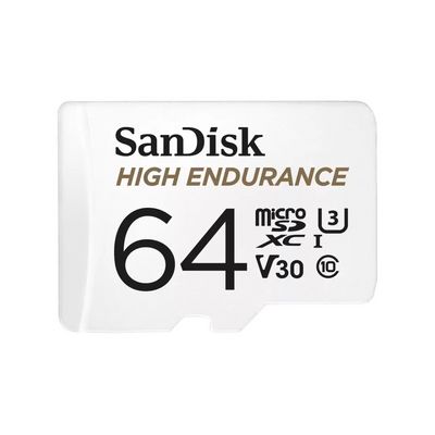 SanDisk High Endurance microSDXC 64GB 100 MB/s UHS-I U3 Class 10 + Adaptér