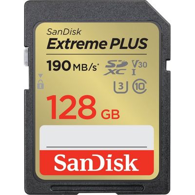 SanDisk Extreme PLUS SDXC 128GB 190MB/s UHS-I U3 Class 10