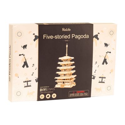 RoboTime dřevěné 3D puzzle Pětipatrová pagoda