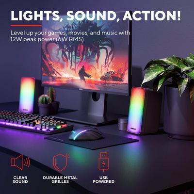 Trust GXT 611 Wezz Illuminated 2.0 RGB Speaker Set