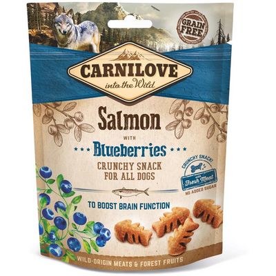 Carnilove Dog Crunchy Snack Salmon with Blueberries with fresh meat 200g pamlsky pro psy