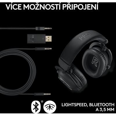 Logitech G Pro X Wireless 2, LIGHTSPEED, Bluetooth, černá