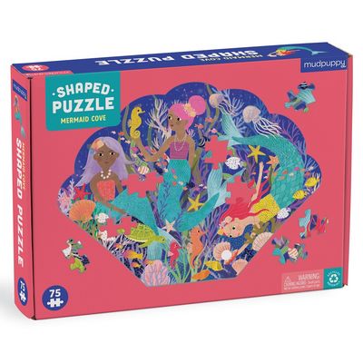 Mudpuppy Zátoka mořských víl - puzzle ve tvaru mušle 75 dílků