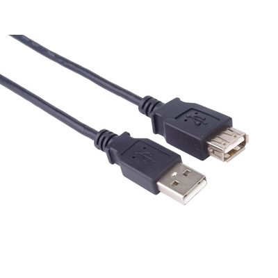 PremiumCord USB 2.0 kabel prodlužovací, A-A, 20cm černá