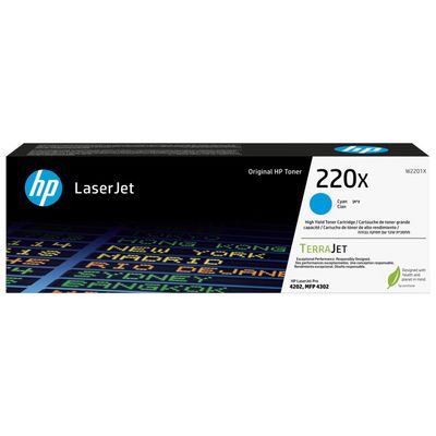 HP toner 220X (azurový, 5500str.) pro LaserJet Pro 4202dn, 4202dw, MFP 4302dw, MFP 4302fdn, MFP 4302fdw