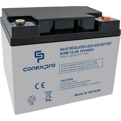 Conexpro baterie AGM 12V, 45Ah, životnost 10 let, M6