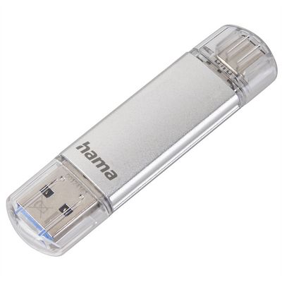 Hama Flash Pen Laeta, USB-C/USB-A 3.1, 64 GB, 40 MB/s, stříbrný