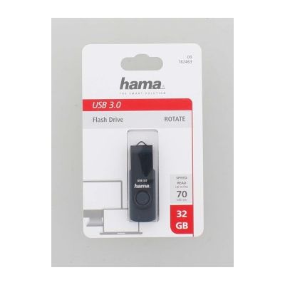 Hama USB 3.0 Flash Drive Rotate, 32 GB, 70 MB/s, petrolejová modrá