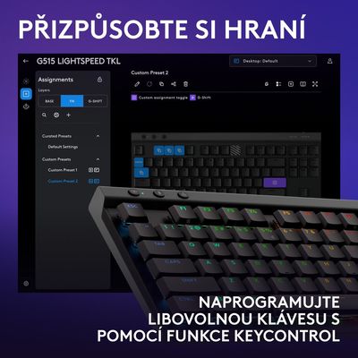 Logitech G515 TKL, CZ, černá, drátová