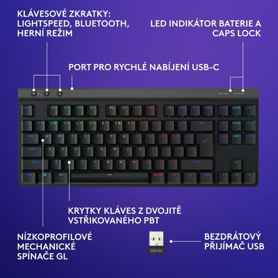 Logitech G515 TKL, CZ, černá, drátová