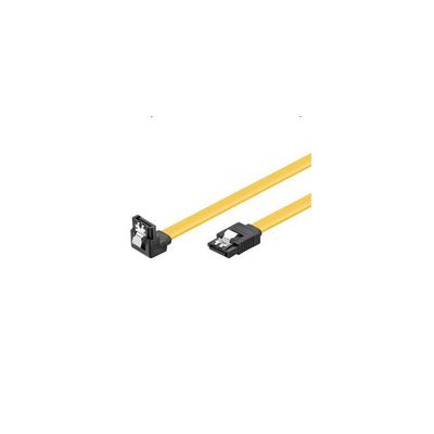 PremiumCord 0,3m SATA 3.0 datový kabel 1.5GBs / 3GBs / 6GBs, kov.západka, 90°