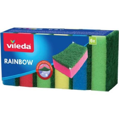 Vileda 173856 Pěnová houbička na nádobí Rainbow 6 ks