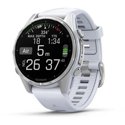 Garmin fenix® 8 – 43 mm, AMOLED, SIlver/Whitestone, silikonový řemínek