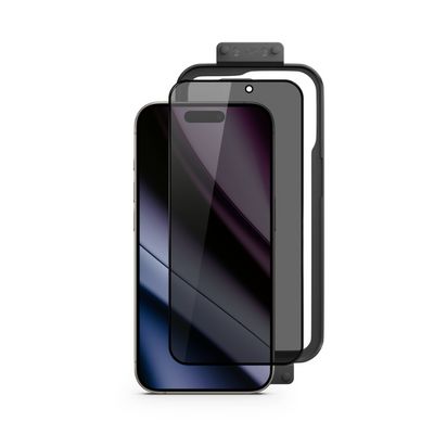 Epico Privacy Glass 3D for iPhone 16 s instalačním rámečkem