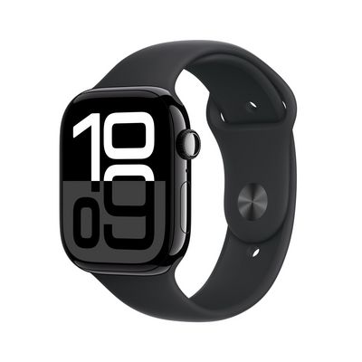 Apple Watch Series 10 GPS 42mm Jet Black Aluminium Case with Black Sport Band - M/L (MWWF3QC/A)