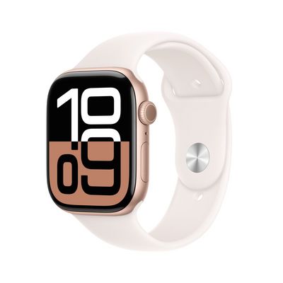 Apple Watch Series 10 GPS 42mm Rose Gold Aluminium Case with Light Blush Sport Band - M/L (MWWJ3QC/A)