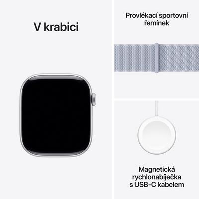 Apple Watch Series 10 GPS 42mm Silver Aluminium Case with Blue Cloud Sport Loop (MWWD3QC/A)