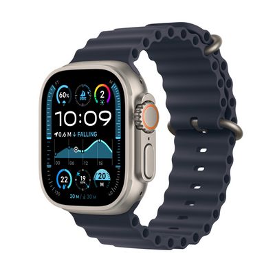 Apple Watch Ultra 2 GPS + Cellular 49mm Natural Titanium Case with Navy Ocean Band (MX4D3CS/A)