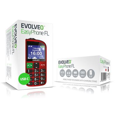 EVOLVEO EasyPhone FL, červený