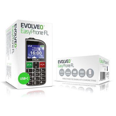 EVOLVEO EasyPhone FL, stříbrná