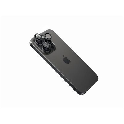 Ochranná skla čoček fotoaparátů FIXED Camera Glass pro Apple iPhone 16 Pro/16 Pro Max, černá