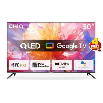 DTT CHiQ U50QM8E TV 50, UHD, QLED, smart, Google TV, dbx-tv, Dolby Audio, Frameless_výstavka OLO