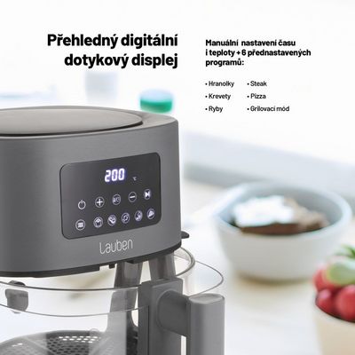 Lauben Glass&Grill Air Fryer 3in1 5500BG - horkovzdušná fritéza