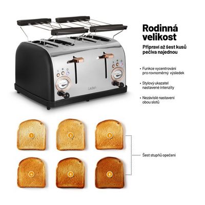 Lauben 4 Slice Toaster 1500BC - topinkovač pro 4 ks pečiva