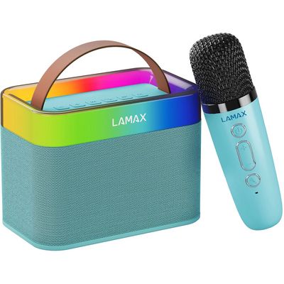 LAMAX KaraokeKid1, bluetooth reproduktor a mikrofon, modrý