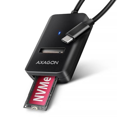 AXAGON ADM2-CM USB-C 10Gbps - M.2 NVMe & SATA SSD adaptér, kabel USB-C 10cm