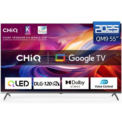 CHiQ U55QM9V TV 55, UHD, QLED, Google TV 5.0, DLG 120 Hz, MEMC, Dolby Atmos